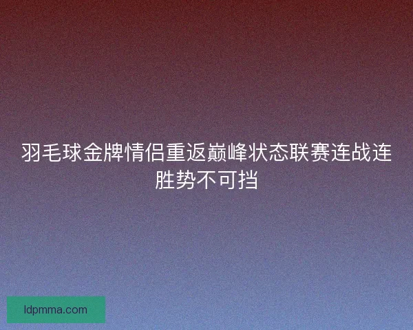 羽毛球金牌情侣重返巅峰状态联赛连战连胜势不可挡 羽毛球金牌情侣重返巅峰状态联赛连战连胜势不可挡